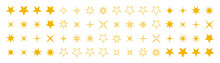 Stars Collection. Star Vector Icons. Golden Set Of Stars, Isolated. Star Icon. Stars In Modern Simple Flat Style. Vector Illustration