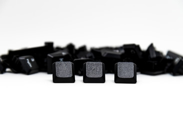 Leinwandbilder - ABC word of Black keyboard button isolated on white background
