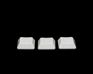 Leinwandbilder - Three White keyboard button isolated on black background