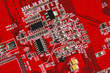 Red printed circuit board background