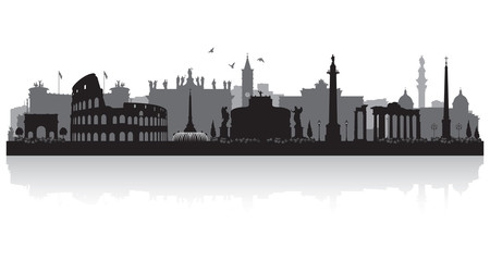 Wall Mural - Rome Italy city skyline silhouette