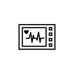 Wall Mural - ecg machine outline icon. clipart image isolated on white background