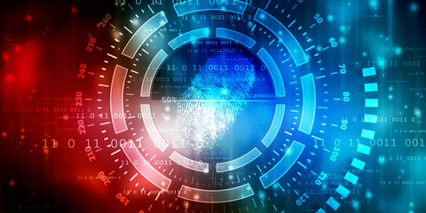 Poster - Fingerprint Scanning Technology Concept 2d Illustration