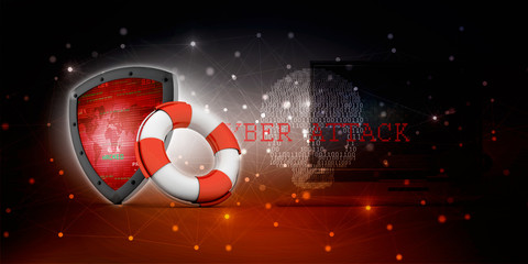 Poster - 3d illustration Security concept - shield 