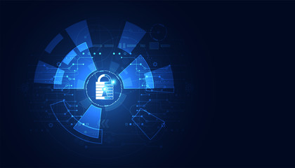 Poster - abstract padlock cyber security concept Protection of information in the online world, cyber personal information, internet, preventing internet theft