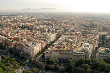 Wall Mural - aerial view of the Aurelian walls and Veneto street until to the Roman hills