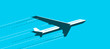 Flying airplane. Air transportation, airline, plane vector illustration