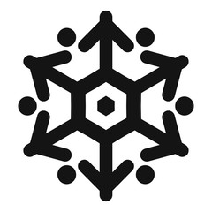 Poster - falling snowflake icon. simple illustration of falling snowflake vector icon for web design isolated