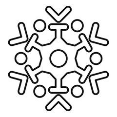 Poster - frozen snowflake icon. outline frozen snowflake vector icon for web design isolated on white backgro