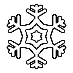 Poster - crystal snowflake icon. outline crystal snowflake vector icon for web design isolated on white backg