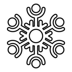 Poster - decorative snowflake icon. outline decorative snowflake vector icon for web design isolated on white