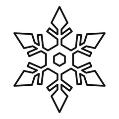 Poster - geometric snowflake icon. outline geometric snowflake vector icon for web design isolated on white b