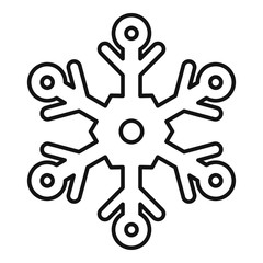 Poster - ornate snowflake icon. outline ornate snowflake vector icon for web design isolated on white backgro