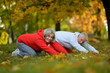 © aletia2011 - Portrait of fit senior couple exercising in park