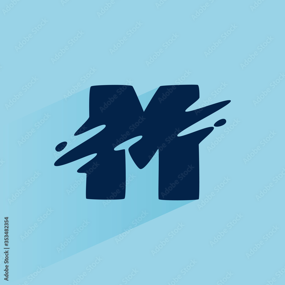 Initial letter M fast speed logo design template. Stock Vector | Adobe ...
