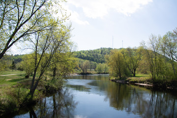 Wall Mural - Grande rivière en forêt canadienne au Québec