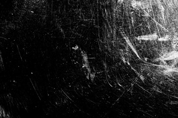 Poster - on a black background glass with white scratches and spots.