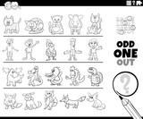 Fototapeta  - odd one out picture game coloring book page