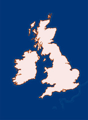 map of british isles. great britain, ireland. template for making maps of uk or ireland. beautifully
