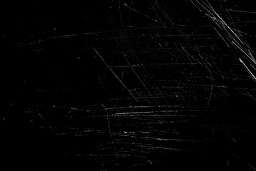Poster - white scratches with scuffs on a black background. template for design