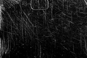 Poster - white scratches with scuffs on a black background. template for design