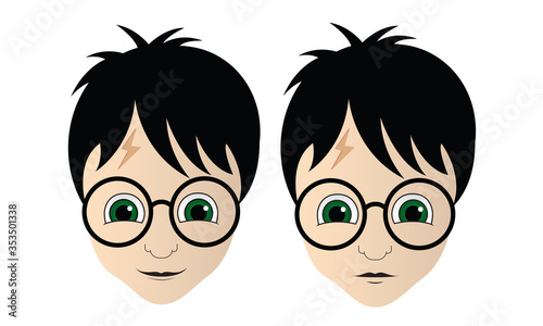 Cuadros en Lienzo Harry Potter Vector Illustration, Neutral and Smiling