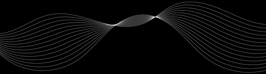 Poster - Abstract dynamic wave of lines. Perspective grid. Big data. Network. Digital background. 3d rendering.