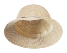 Vintage Straw Hat, Isolated On White Background
