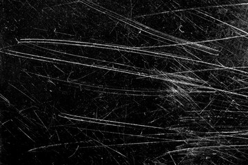 Poster - white scratches with scuffs on a black background. template for design