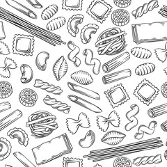 Italian pasta seamless pattern