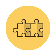 Sticker - puzzle game pieces block style icon