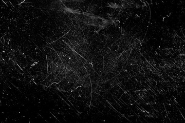 Poster - white scratches with scuffs on a black background. template for design