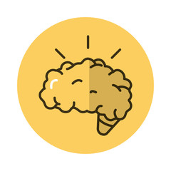 Poster - brain human block style icon