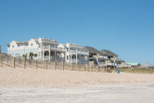 Oceanfront Property Along The Shore Of A Nearly Deserted Wrightsville Beach