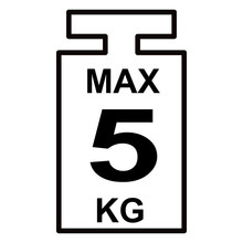 Maximum Weight Limit Up To 5 Kg . Isolated Vector Illustration.