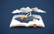 © Cienpies Design - Open book of 3d papercut sea monster horror story
