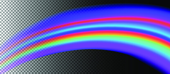 Poster - Rainbow on transparent background. Vector illustration of multicolored beam.