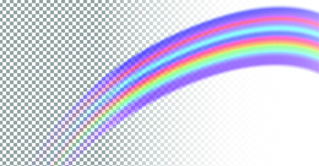 Poster - Rainbow on transparent background. Vector illustration of multicolored beam.