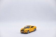 Yellow Toy Car On White Background