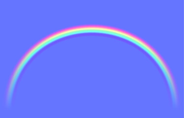 Poster - Rainbow on blue background. Vector realistic illustration of arch in spectum colors. 