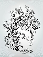 Wall Mural - Flower in an ornament