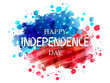 Happy Independence Day on watercolor flag background