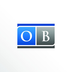 Initial Letter OB Square Logo Design