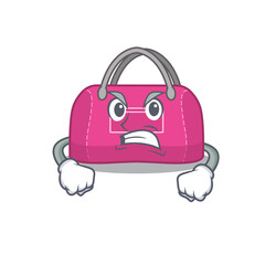 Wall Mural - A cartoon picture of woman sport bag showing an angry face