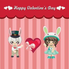 Canvas Print - Happy valentine's day wallpaper