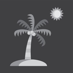 Poster - Sun and coconut tree