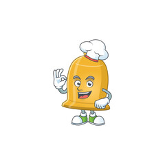 Canvas Print - Bell chef cartoon drawing concept proudly wearing white hat