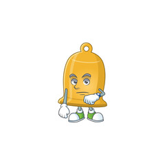 Sticker - Bell showing waiting gesture cartoon design concept