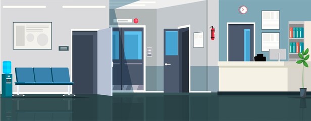 Vector illustration of modern medical clinic