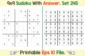 Wall Mural - Advance Sudoku Puzzle Games Easy to Hard with Answer